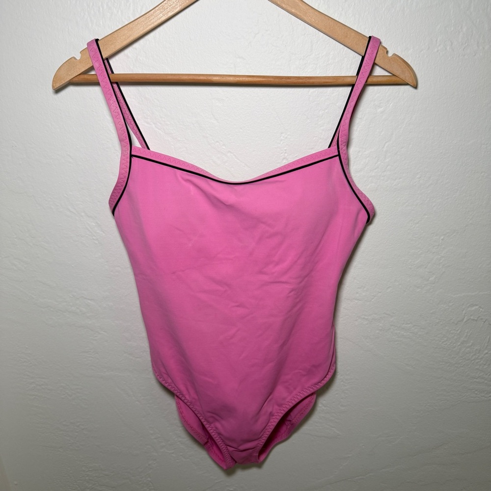 Ralph Lauren Polo One Piece Swimsuit – Pink with Black Trim